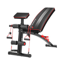 Load image into Gallery viewer, Powertrain Adjustable FID Home Gym Bench with Preacher Curl Pad
