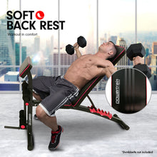 Load image into Gallery viewer, Powertrain Adjustable FID Home Gym Bench with Preacher Curl Pad