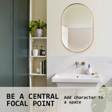 Load image into Gallery viewer, La Bella Gold Wall Mirror Oval Aluminum Frame Makeup Decor Bathroom Vanity 50x75cm
