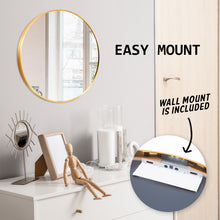 Load image into Gallery viewer, La Bella Gold Wall Mirror Round Aluminum Frame Makeup Decor Bathroom Vanity 50cm