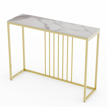 Load image into Gallery viewer, Interior Ave - Stone Marble Console - Marble & Gold