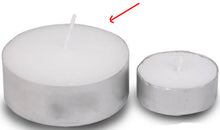 Load image into Gallery viewer, Wholesale Lot Large Tealight Candles 6cm Wide in silver foil cup 200 in a pack - Party Event Wedding BBQ Dinner Romantic Ambience Decor