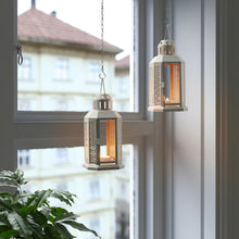 Load image into Gallery viewer, 10 Pack of Grey Metal Miners Lantern Summer Wedding Home Party Room Balconey Deck Decoration 21cm Tealight Candle