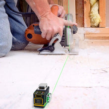 Load image into Gallery viewer, CIGMAN Laser Level Self Leveling 3x360° 3D Green Cross Line for Construction and Picture Hanging, Rechargeable battery, Remote Controller, Magnetic Rotating Stand Included