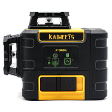 Load image into Gallery viewer, KAIWEETS KT360A Green Laser Level 3 X 360° Rotary Self Leveling with 1 Rechargeable Battery