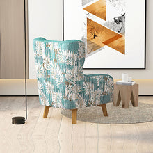 Load image into Gallery viewer, Armchair High back Lounge Accent Chair Designer Printed Fabric with Wooden Leg