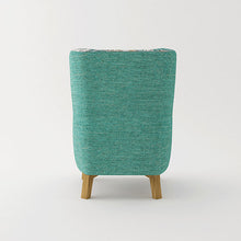 Load image into Gallery viewer, Armchair High back Lounge Accent Chair Designer Printed Fabric Upholstery with Wooden Leg