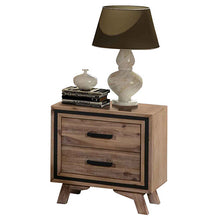 Load image into Gallery viewer, 4 Pieces Bedroom Suite Queen Size Silver Brush in Acacia Wood Construction Bed, Bedside Table & Dresser