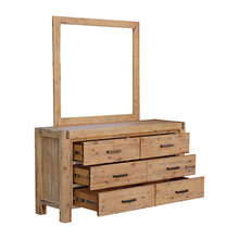 Load image into Gallery viewer, 4 Pieces Bedroom Suite Queen Size Silver Brush in Acacia Wood Construction Bed, Bedside Table & Dresser