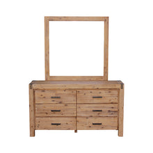 Load image into Gallery viewer, 4 Pieces Bedroom Suite Queen Size Silver Brush in Acacia Wood Construction Bed, Bedside Table & Dresser
