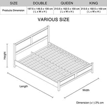 Load image into Gallery viewer, Double Size Bed Frame Natural Wood like MDF in Oak Colour