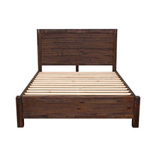 Load image into Gallery viewer, Bed Frame Queen Size in Solid Wood Veneered Acacia Bedroom Timber Slat in Chocolate