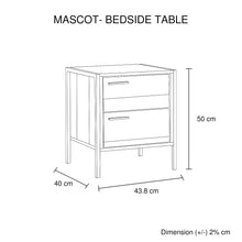 Load image into Gallery viewer, Bedside Table 2 drawers Night Stand Particle Board Construction in Oak Colour
