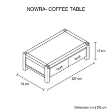 Load image into Gallery viewer, Coffee Table Solid Acacia Wood & Veneer 1 Drawers Storage Oak Colour