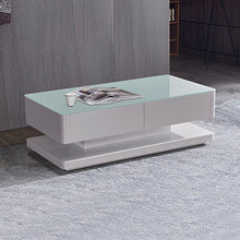 Load image into Gallery viewer, Stylish Coffee Table High Gloss Finish Shiny White Colour with 4 Drawers Storage