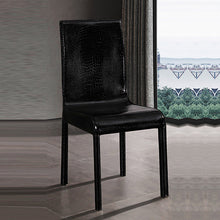 Load image into Gallery viewer, 7 Pieces Dining Suite Dining Table & 6X Black Chairs in Rectangular Shape High Glossy MDF Wooden Base Combination of Black & White Colour