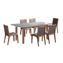 Load image into Gallery viewer, 7 Pieces Dining Suite Dining Table & 6X Chairs in White Top High Glossy Wooden Base