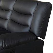 Load image into Gallery viewer, Luxurious 3 Seater Faux Leather Recliner Lounge Couch in Black