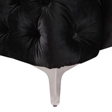 Load image into Gallery viewer, Classic Button Tufted Lounge in Black Velvet with Metal Legs - 3+2 Seater Sofa