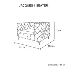 Load image into Gallery viewer, Classic Button Tufted Lounge in Black Velvet with Metal Legs 3+2+1 Seater Sofa