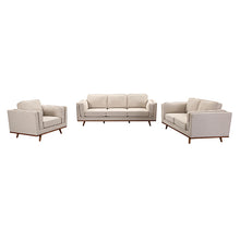 Load image into Gallery viewer, 3+2 Seater Sofa Beige Fabric Lounge Set for Living Room Couch with Wooden Frame