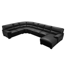Load image into Gallery viewer, Lounge Set Luxurious 7 Seater Bonded Leather Corner Sofa Living Room Couch in Black with Chaise