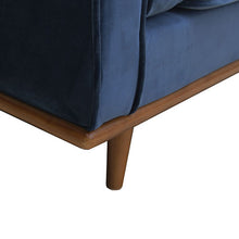Load image into Gallery viewer, Single Seater Armchair Sofa Modern Lounge Accent Chair in Soft Blue Velvet with Wooden Frame