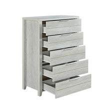 Load image into Gallery viewer, Tallboy with 5 Storage Drawers Natural Wood like MDF in White Ash Colour