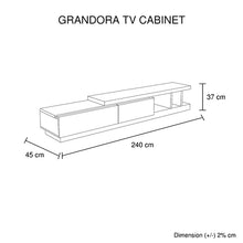 Load image into Gallery viewer, 240cm Elegant High Glossy Assembled Entertainment Unit in Black & White colour