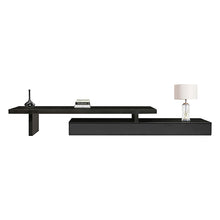 Load image into Gallery viewer, TV Cabinet with 3 Storage Drawers Extendable With Glossy MDF Entertainment Unit in Black Color