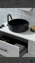 Load image into Gallery viewer, 2023 Matte Black matte white matte Pink Green Gold Copper Round 360 mm Dia top counter basin porcelain sink