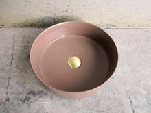 Load image into Gallery viewer, 2023 Matte Black matte white matte Pink Green Gold Copper Round 360 mm Dia top counter basin porcelain sink