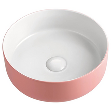 Load image into Gallery viewer, 2021 Matte Pink outside Round 360 mm Dia top counter basin porcelain sink