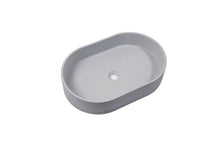 Load image into Gallery viewer, Ultra Modern Concrete Cement Wash Basin Counter Top Matte Light Gray Oval Basin