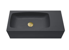 Load image into Gallery viewer, New Concrete Cement Wash Basin Counter Top Matte Black Wall Hung Curved Basin