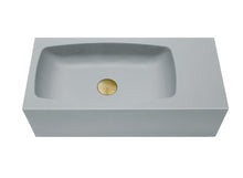 Load image into Gallery viewer, New Concrete Cement Wash Basin Counter Top Matte Light Grey Wall Hung Curved Basin
