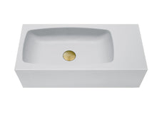 Load image into Gallery viewer, New Concrete Cement Wash Basin Counter Top Matte White Wall Hung Curved Basin