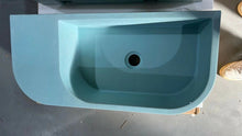 Load image into Gallery viewer, New Concrete Cement Wash Basin Counter Top Matte Teal Wall Hung Basin