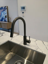Load image into Gallery viewer, 2023 Matte Black Pull out Kitchen tap Solid stainless steel PVD plated
