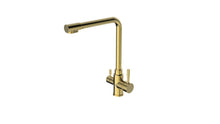 Load image into Gallery viewer, 2023 Brushed Brass Gold L shape 3 way filter water kitchen mixer tap faucet Stainless steel Made PVD plated