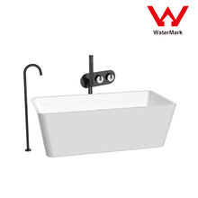 Load image into Gallery viewer, 2021 New Marble Stone handle matte black wall taps 1/4 turn matte black pattern