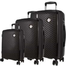 Load image into Gallery viewer, Pierre Cardin Inspired Milleni Hardshell 3-Piece Luggage Bag Set Travel Suitcase - Black