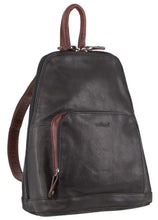 Load image into Gallery viewer, Milleni Womens Bag Italian Leather Soft Nappa Leather Backpack Travel - Black/Chestnut