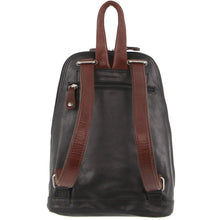 Load image into Gallery viewer, Milleni Womens Bag Italian Leather Soft Nappa Leather Backpack Travel - Black/Chestnut