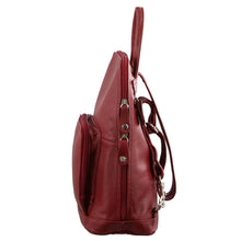 Load image into Gallery viewer, Milleni Womens Twin Zip Backpack Nappa Italian Leather Bag Travel - Red