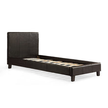 Load image into Gallery viewer, Single PU Leather Bed Frame Black