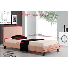 Load image into Gallery viewer, Single PU Leather Bed Frame Pink