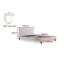Load image into Gallery viewer, Queen PU Leather Bed Frame White