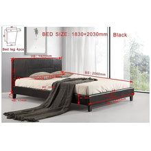 Load image into Gallery viewer, King PU Leather Bed Frame Black