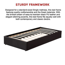 Load image into Gallery viewer, PU Leather Single Bed Ensemble Frame